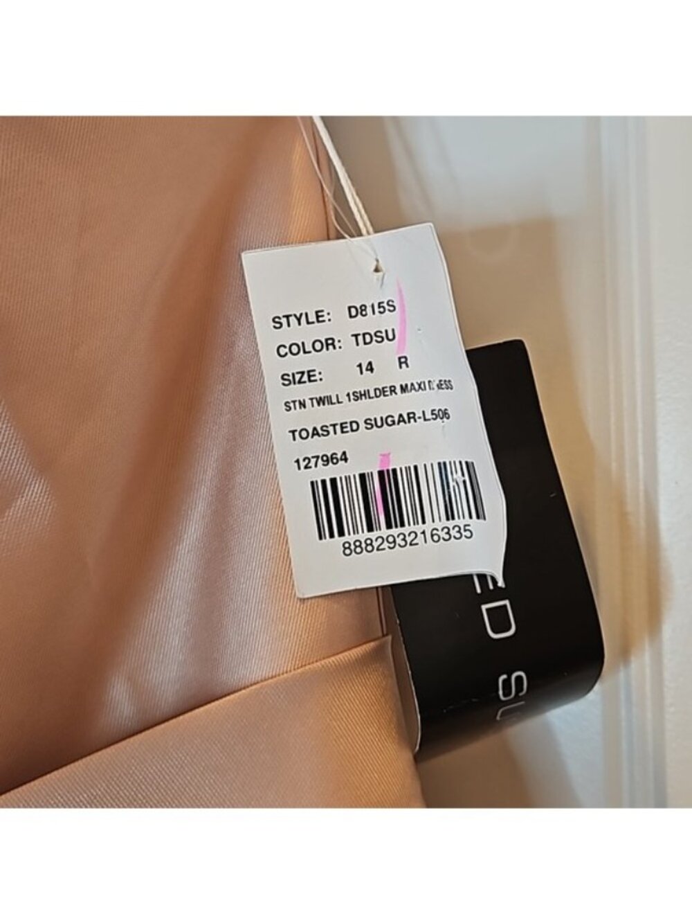 Alfred Sung Satin Twill One Shoulder Formal Gown Size 14 New Bridesmaid Party - Picture 6 of 10